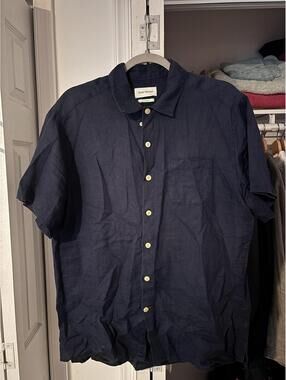 Oliver Spencer Linen Navy Shirt